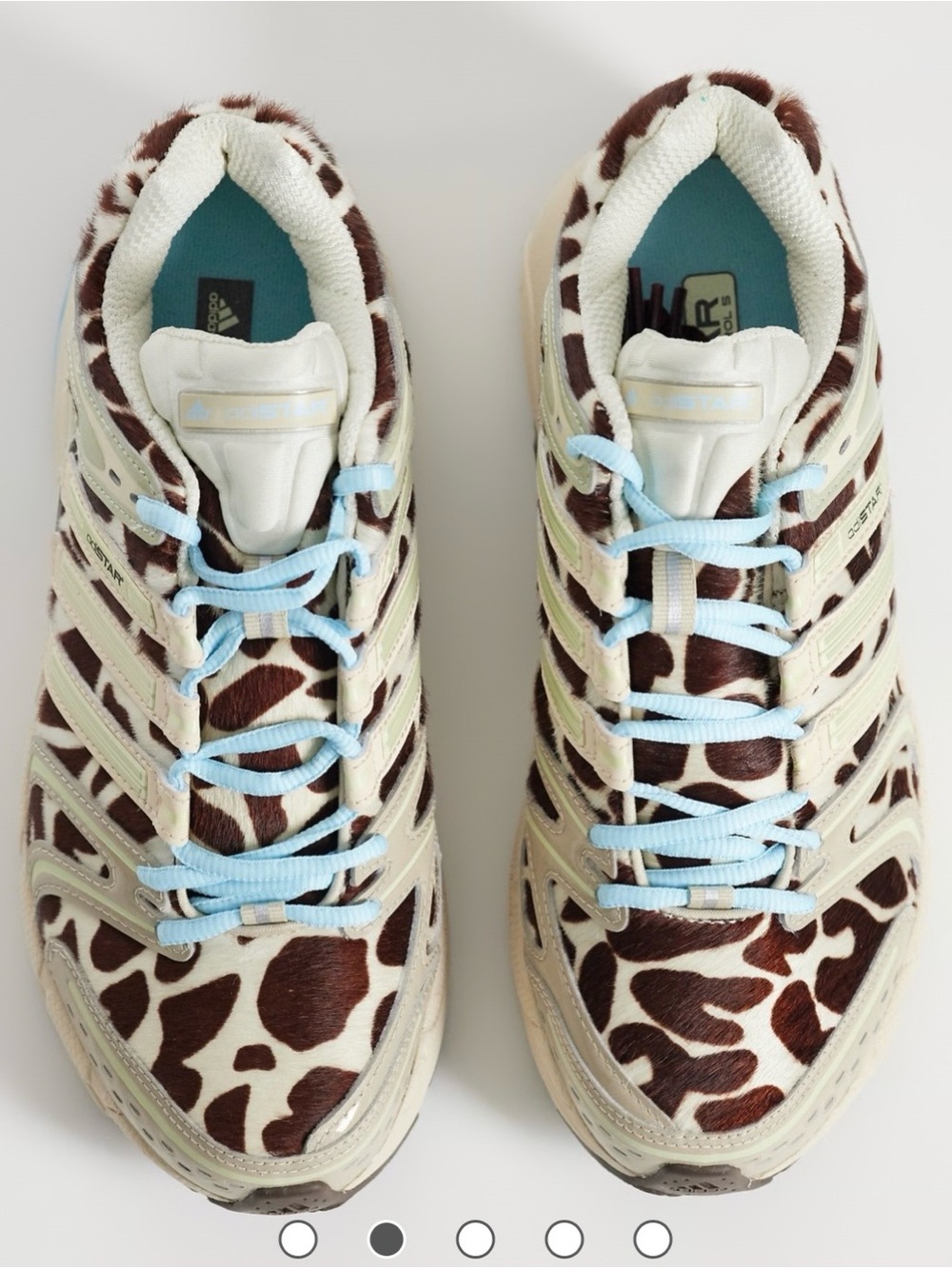 adidas Originals Adistar Control 5 sneakers with giraffe print detail in beige 6